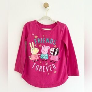 ⚡️4/$20⚡️Jumping Beans Pink Peppa Pig Friends Forever Long Sleeve Tee, Girls 2T